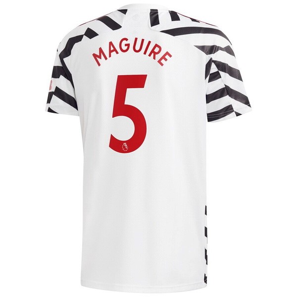 Trikot Manchester United NO.5 Maguire Ausweich 2020-21 Weiß Fussballtrikots Günstig